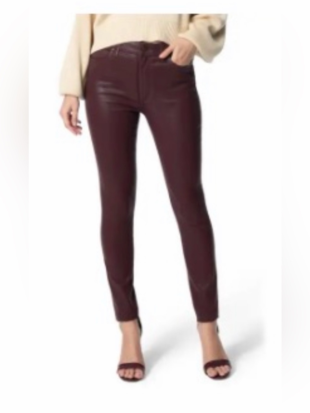 Joe's Charlie Coated High
Waist Raw Hem Ankle Skinny
Jeans Size 25